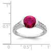 Lex & Lu Sterling Silver Synthetic Ruby & CZ Bezel Ring- 4 - Lex & Lu