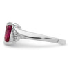 Lex & Lu Sterling Silver w/Rhodium w/CZ and Synthetic Ruby Heart Ring- 3 - Lex & Lu