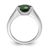 Lex & Lu Sterling Silver Green & White Bezel CZ Ring- 2 - Lex & Lu