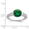 Lex & Lu Sterling Silver Green & White Bezel CZ Ring- 4 - Lex & Lu