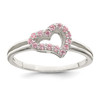 Lex & Lu Sterling Silver Polished Pink CZ Heart Ring - Lex & Lu