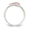 Lex & Lu Sterling Silver Polished Pink CZ Heart Ring- 2 - Lex & Lu