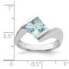 Lex & Lu Sterling Silver Polished Blue CZ Ring- 4 - Lex & Lu