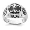 Lex & Lu Sterling Silver Polished White Topaz Fleur De Lis Ring - Lex & Lu