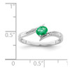 Lex & Lu Sterling Silver Emerald and Diamond Ring- 4 - Lex & Lu