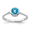 Lex & Lu Sterling Silver Polished Swiss Blue Topaz Ring - Lex & Lu