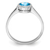 Lex & Lu Sterling Silver Polished Swiss Blue Topaz Ring- 2 - Lex & Lu