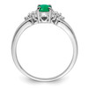 Lex & Lu Sterling Silver Emerald and White Sapphire Ring- 2 - Lex & Lu