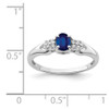 Lex & Lu Sterling Silver Blue and White Sapphire Ring- 3 - Lex & Lu