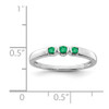 Lex & Lu Sterling Silver Polished Emerald Ring- 3 - Lex & Lu