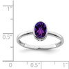 Lex & Lu Sterling Silver Polished Amethyst Oval Ring- 4 - Lex & Lu