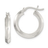 Lex & Lu Sterling Silver 20mm Knife Edge Hoop Earrings - Lex & Lu