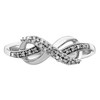 Lex & Lu Sterling Silver Diamond Infinity Symbol Ring- 4 - Lex & Lu