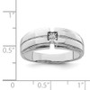 Lex & Lu Sterling Silver Men's Polished Diamond Ring LAL44790- 4 - Lex & Lu