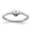 Lex & Lu Sterling Silver Polished CZ Heart Ring LAL44797 - Lex & Lu