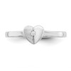 Lex & Lu Sterling Silver Polished CZ Heart Ring LAL44797- 5 - Lex & Lu