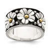 Lex & Lu Sterling Silver w/14k Gold Centers Daisy Ring - Lex & Lu