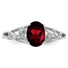 Lex & Lu Sterling Silver Garnet Ring LAL44831- 5 - Lex & Lu