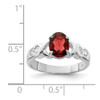 Lex & Lu Sterling Silver Garnet Ring LAL44838- 3 - Lex & Lu