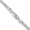 Lex & Lu Sterling Silver 3.5mm D/C Round Spiga Chain Necklace- 3 - Lex & Lu