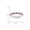 Lex & Lu Sterling Silver Red & White CZ Eternity Band Ring- 2 - Lex & Lu