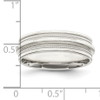 Lex & Lu Sterling Silver 7mm Brushed Fancy Band LAL44957- 5 - Lex & Lu