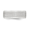 Lex & Lu Sterling Silver 8mm Brushed Fancy Band LAL44961- 3 - Lex & Lu