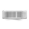 Lex & Lu Sterling Silver 8mm Brushed Fancy Band LAL44975- 3 - Lex & Lu