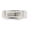 Lex & Lu Sterling Silver 7mm Flat w/Step Edge Band- 4 - Lex & Lu