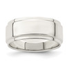 Lex & Lu Sterling Silver 8mm Flat w/Step Edge Band - Lex & Lu