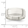 Lex & Lu Sterling Silver 8mm Flat w/Step Edge Band- 3 - Lex & Lu