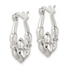 Lex & Lu Sterling Silver Claddagh Hoop Earrings - 2 - Lex & Lu