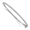 Lex & Lu Sterling Silver w/Rhodium CZ Hinged Bangle LAL45029 - Lex & Lu