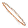 Lex & Lu Sterling Silver Rose Gold-plated 93 Stone CZ Bangle - Lex & Lu