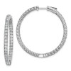 Lex & Lu Sterling Silver w/Rhodium CZ 80 Stones In & Out Hoop Earrings - Lex & Lu