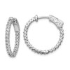 Lex & Lu Sterling Silver w/Rhodium CZ 48 Stone In & Out Hoop Earrings - Lex & Lu