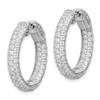 Lex & Lu Sterling Silver w/Rhodium Pave CZ In & Out Hoop Earrings LAL45065 - 2 - Lex & Lu