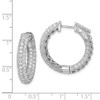 Lex & Lu Sterling Silver w/Rhodium Pave CZ In & Out Hoop Earrings LAL45065 - 4 - Lex & Lu