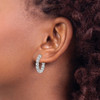 Lex & Lu Sterling Silver w/Rhodium CZ In & Out Hoop Earrings LAL45075 - 3 - Lex & Lu
