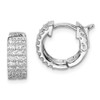 Lex & Lu Sterling Silver w/Rhodium CZ Small Hinged Hoop Earrings LAL45079 - Lex & Lu