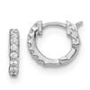Lex & Lu Sterling Silver w/Rhodium CZ Small Hinged Hoop Earrings LAL45081 - Lex & Lu
