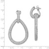 Lex & Lu Sterling Silver w/Rhodium CZ Teardrop Hinged Hoop Dangle Earrings - 4 - Lex & Lu