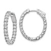 Lex & Lu Sterling Silver w/Rhodium CZ Oval In & Out Hoop Earrings LAL45106 - Lex & Lu