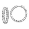 Lex & Lu Sterling Silver w/Rhodium CZ In & Out Round Hoop Earrings LAL45108 - Lex & Lu