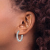 Lex & Lu Sterling Silver w/Rhodium CZ In & Out Hoop Earrings LAL45109 - 3 - Lex & Lu