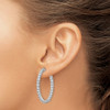Lex & Lu Sterling Silver w/Rhodium CZ In & Out Round Hoop Earrings LAL45111 - 3 - Lex & Lu