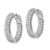 Lex & Lu Sterling Silver w/Rhodium CZ In & Out Hoop Earrings LAL45120 - 2 - Lex & Lu