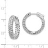 Lex & Lu Sterling Silver w/Rhodium CZ In & Out Hoop Earrings LAL45120 - 4 - Lex & Lu