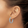 Lex & Lu Sterling Silver w/Rhodium CZ In & Out Round Hoop Earrings LAL45131 - 3 - Lex & Lu