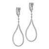 Lex & Lu Sterling Silver w/Rhodium CZ Tear Drop Dangle Safety Hinged Earrings - 2 - Lex & Lu